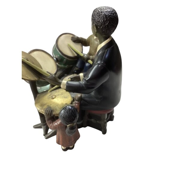 Enesco Father, Son, and Daughter Drummer Figurine Sculpture*African American - Picture 6 of 8